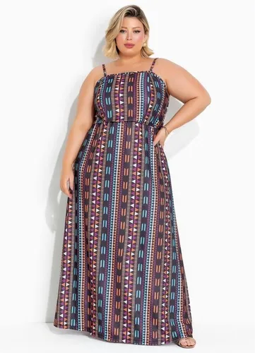 Elegante Vestido Longo Plus Size Acinturado Roupas Femininas