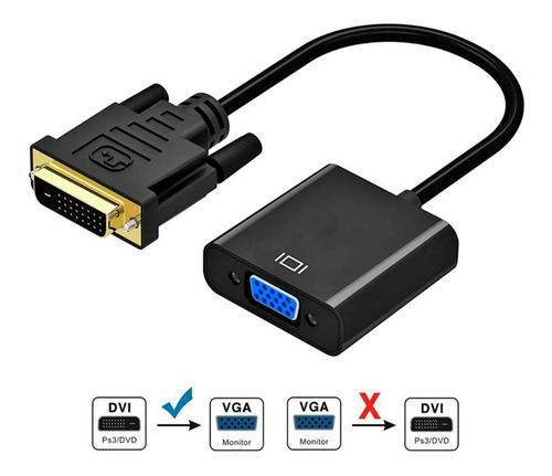 Adaptador Convertidor De Dvi-d A Vga 1080p.