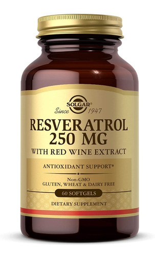 Resveratrol 250 Mg Solgar 60 Capsulas Blandas