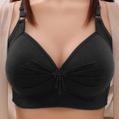 Sujetador Z Para Mujer, Encaje Con Flores, Juntadas, Talla G