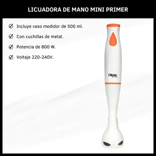Licuadora De Mano Con Vaso Dosificador Mini Pimer Dinax