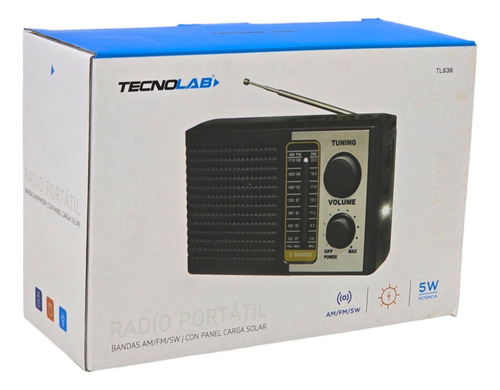 Radio Solar Recargable Tecnolab Tl636 Usb/sd Linterna