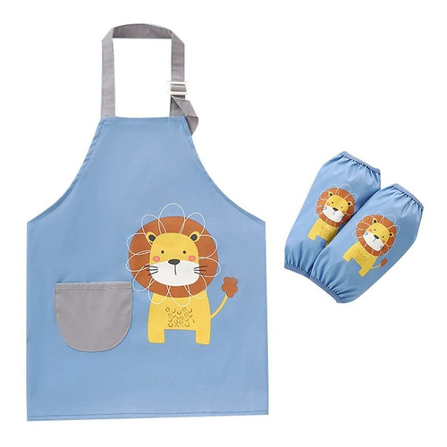 Juego Delantal Ajustable Impermeable Para Niño Cocina