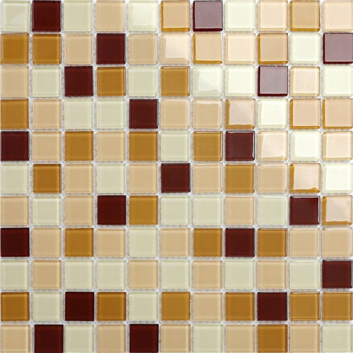 Mosaico Vidrio, Tonos Marrón/beige Plancha 30 X 30 Cm