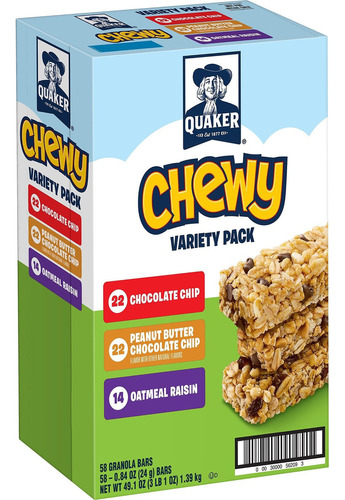 Quaker Chewy Granola Bars Variety Pack, 58 Unidades,