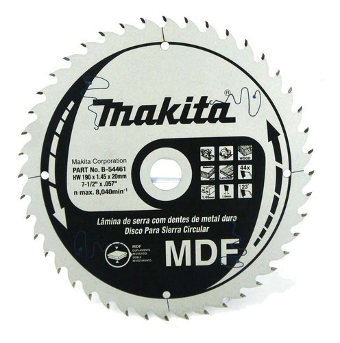 Disco de sierra de 190 mm y 44 dientes - B-54461 - Makita