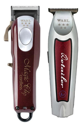 Corte y acabado Wahl Cordless wahl bordó y plateada 127V