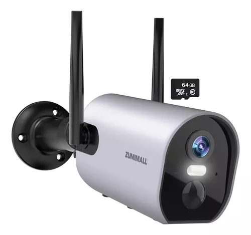 Cámara IP WiFi 1080P IP65, Detección de Movimiento PIR, Visión Nocturna,  Audio 2 Vías, Batería recargable 10000mAh