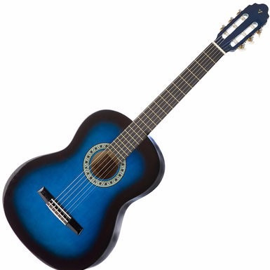 Guitarra Clásica Valencia Vc103bus 3/4 Niño Color Azul