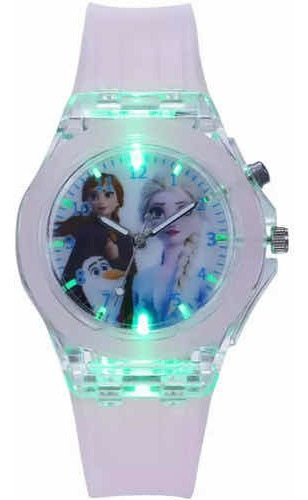 Reloj  De Frozen Con Luces De Colores