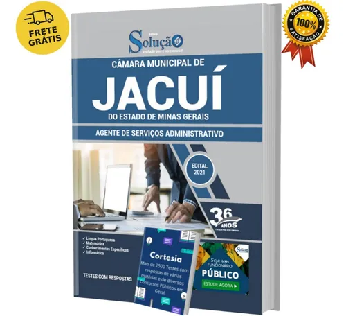 comprar Apostila Agente Serviços Administrativos Câmara Jacuí Mg