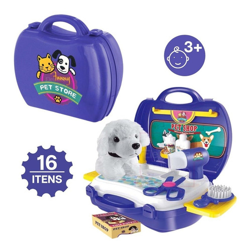 Imagem 1 de 1 de Maleta Workshop Jr Pet Shop Com 16 Itens Roxo Multikids Br77