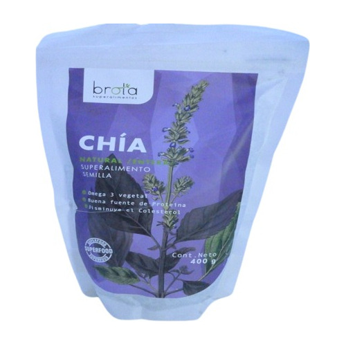 Semillas De Entera Chía Natural/ Entera. Brota 400gr.