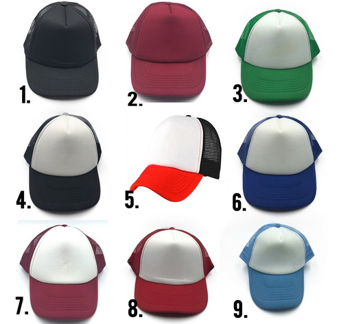 Imagen 1 de 8 de Gorras Trucker X 24 Basíca Para Sublimar Bordar Mayor Fight