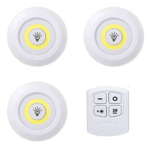 3 Lamparas Led Inalambricas Para Interior Con Control Remoto