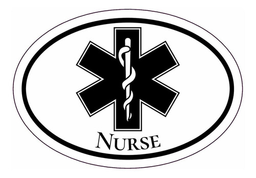 Wickedgoodz Oval Medical Star Nurse Decal Nursing Bumper Sti