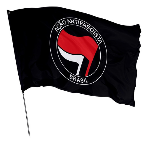 Bandeira Antifacista 1,45m X 1m Cor Preto