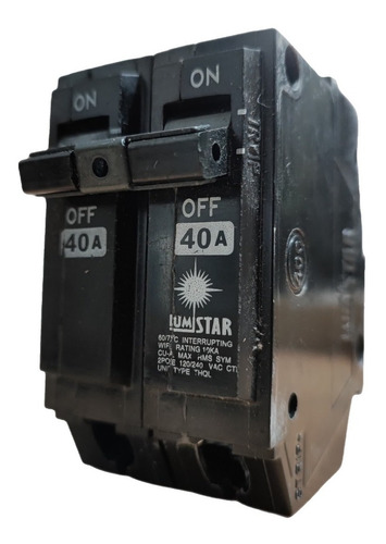 Breaker Thql 2 Polos 40a Lumistar Empotrar