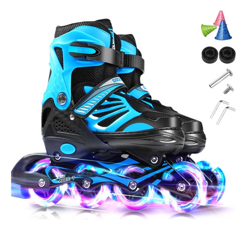 Patines En Línea Ajustables Con Ruedas Iluminadas Para Niños