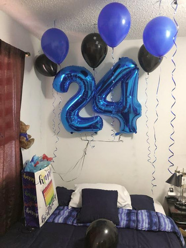 Globos Número 14 Azul Marino Para Decoraciones De Cumpleaños