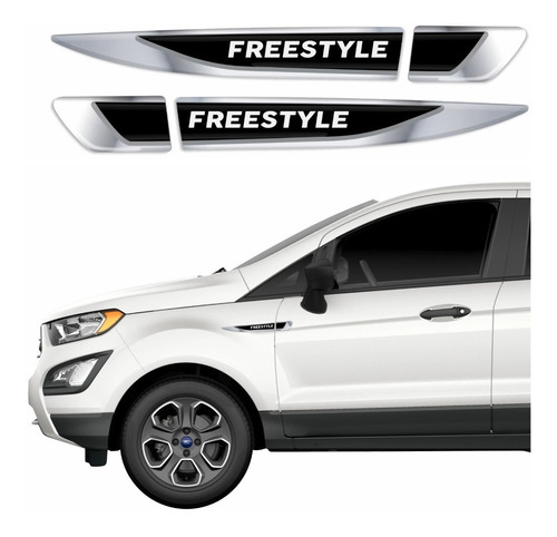 Adesivo Aplique Lateral Ecosport Freestyle Cromado Res20