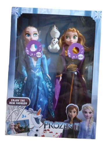 Muñecas Frozen X 2 Ana  Elsa Y Olaf Articuladas Con Sonido