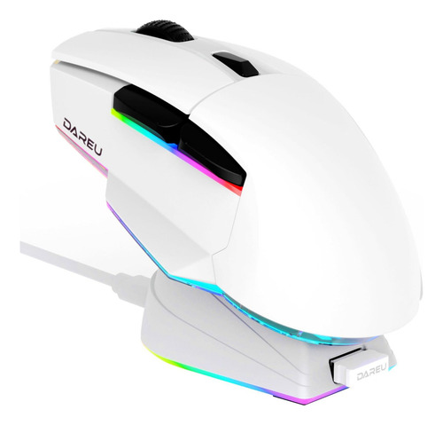Dareu A955 Ratón Inalámbrico Juegos Con Base Carga Rgb: 12 K