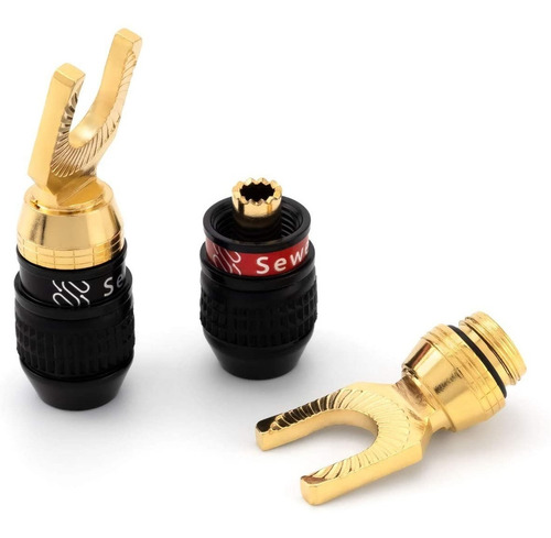 Imagen 3 de 6 de Conector Para Parlantes Conexión Pala A 45 Grados - Hifi