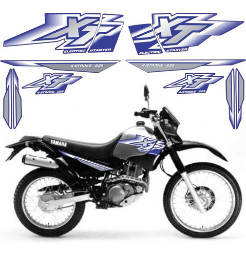 Kit Adesivos Faixa Yamaha Xt 225 2001 Azul