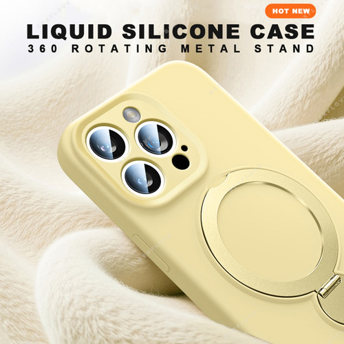 Funda De Teléfono Con Cordón Magnético De Silicona Líquida Para iPhone 16 Plus 13, 15, 14, 16 Pro, Correa De Carga Máxima, Funda Blanda