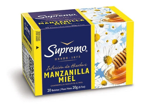 Hierbas  Supremo Manzanilla Miel  20 Unidad(2 Display)super