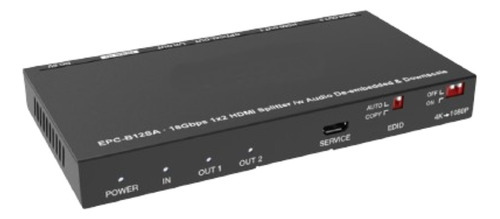 Splitter Hdmi 1x2 4k@60hz Epcom 18gbps Hdr 4:4:4 Epc-b12sa