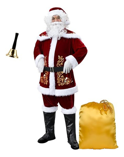 Traje Papa Noel Para Adultos Disfraz Papa Noel Clasico Navid