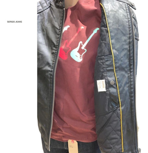 Imagen 5 de 5 de Campera Hombre Moto Eco Cuero Ultimas Prendas!!!