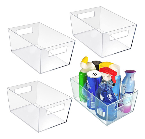 Azar Displays 556235 Medium Clear Plastic Organizer Storage 