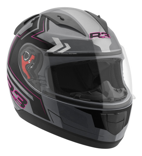 Capacete Fechado Jet Evo R3 Com Viseira Cristal + Narigueira Cor Cinza - Rosa Tamanho Do Capacete 60