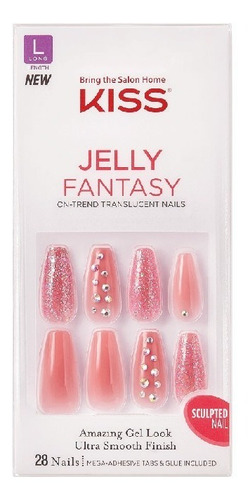 Uñas Kiss Glue-on Jelly Fantasy Nails Original Instantáneas