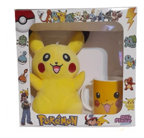 Peluche Pikachu Box Con Taza Y Caja Importado Ideal Regalo