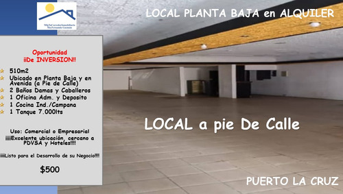 Alquiler Local Puerto La Cruz Planta Baja