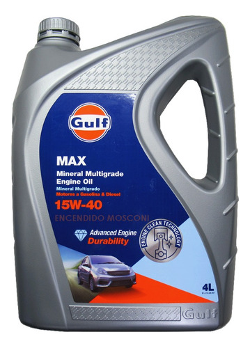 Aceite Gulf Mineral Max Apto Gnc Nafta Diesel 15w40 4lt