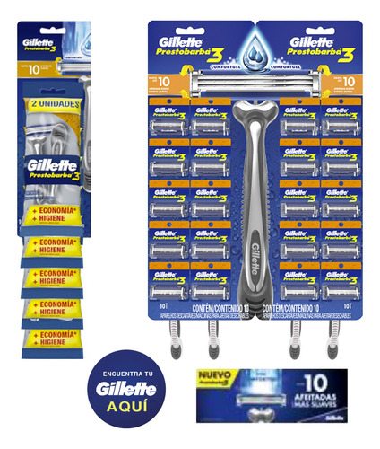 Prestobarba Gillette Prestobarba3 Tira 20 Unidades +tira 5x2