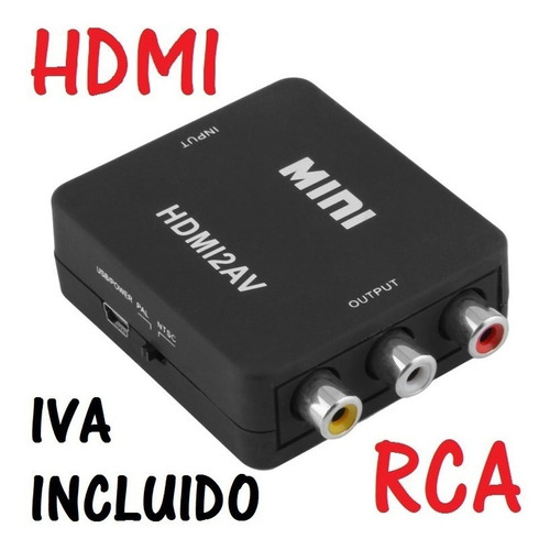 Convertidor Hdmi A Rca Av Audio Video Compuesto Laptop A Tv