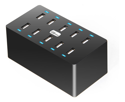 Cargador De Pared De 10 Puertos, Cargador Rapido Usb De Escr