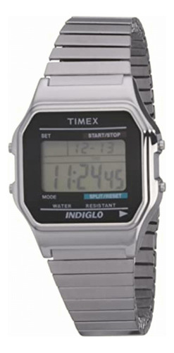 Timex Reloj Digital Clásico Para Hombre, Tono Plateado