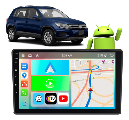 Kit Multimidia Carplay 9p Tiguan 09 10 11 12 13 14 15 16 17