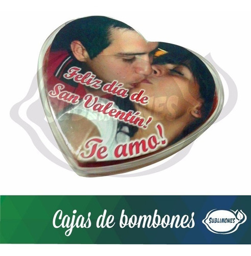 Caja Corazón Personalizada Foto Con Bombones De Chocolate