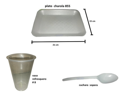 Plato / Charola / Desechable / Kit Servicio Para Alimentos