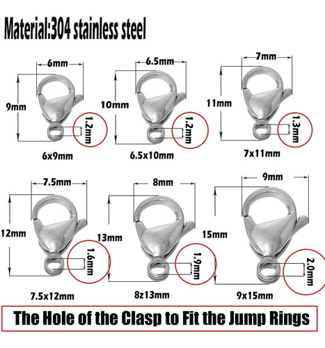 300pcs Mezcla 8 Mm 9 Mm 10 Mm De Acero Inoxidable Anillos Gr