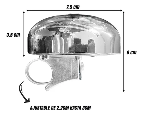 Timbre para bicicleta, metálico cromado - FC Pro Market