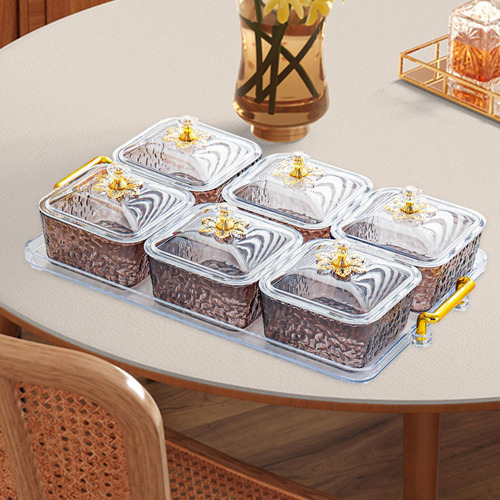 Juego De Platos Para Servir Fumo Gris 6 Cuadrícula